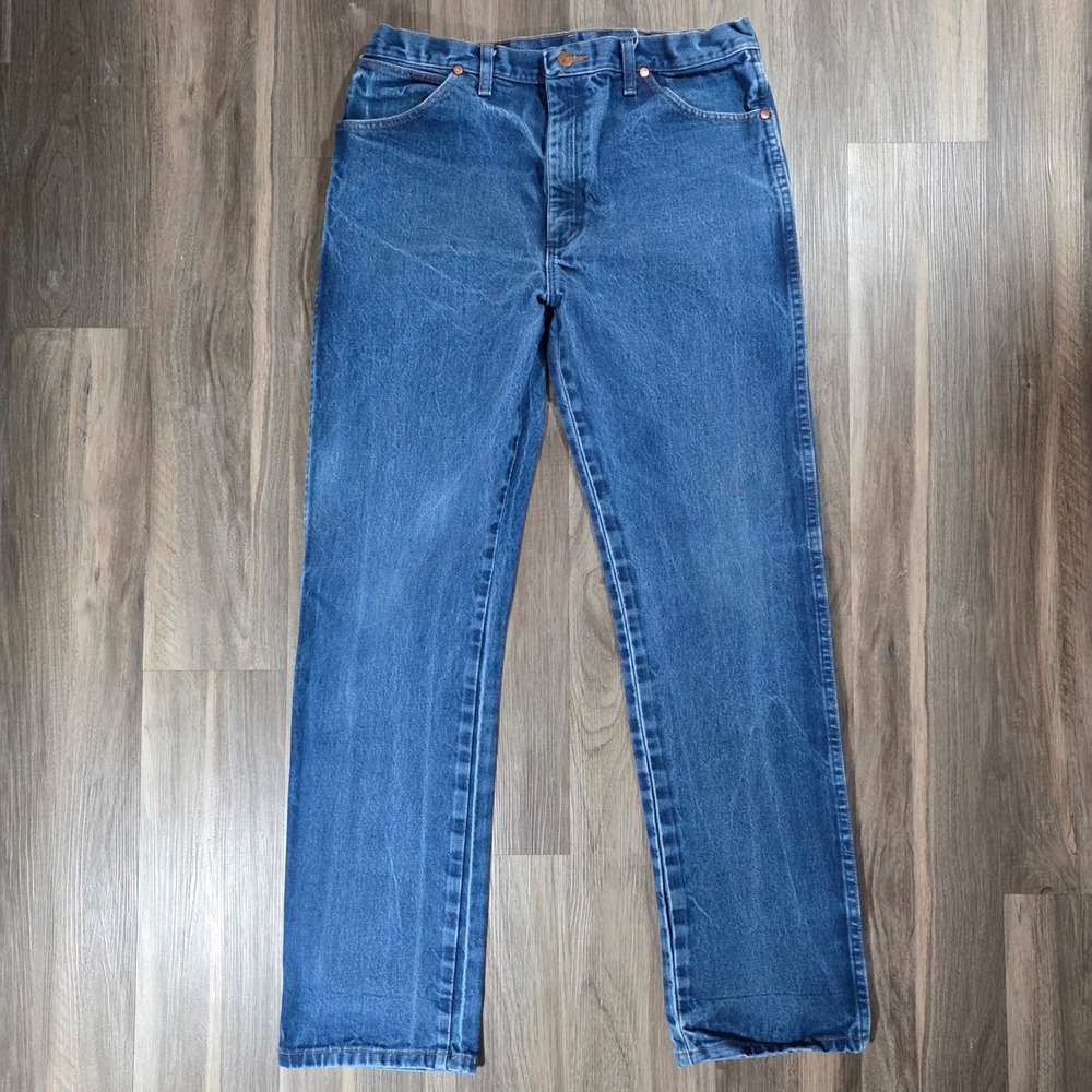 Wrangler 13MWZ Cowboy Cut Original Fit Blue Denim Jeans Mens 36x34 High Rise